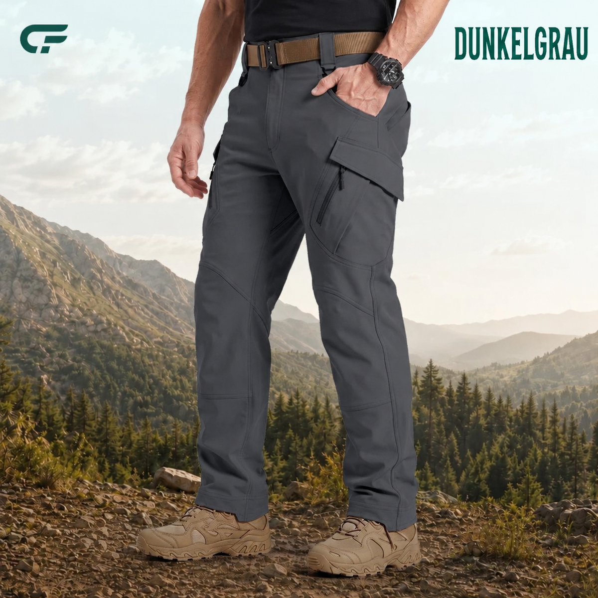 FlexCamo – Wasserdichte taktische Herren-Hose mit 9 Taschen und geradem Schnitt