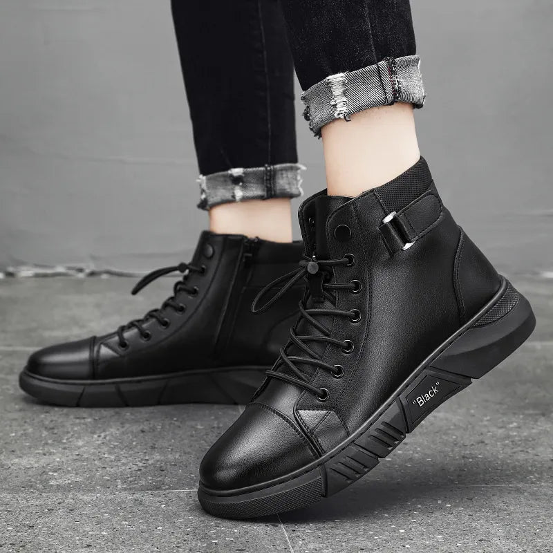 🔥Men's 2026 Ultimate Leather Boots - Waterproof & Orthopedic Comfort Casual Work Boots