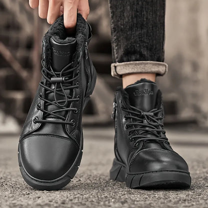🔥Men's 2026 Ultimate Leather Boots - Waterproof & Orthopedic Comfort Casual Work Boots