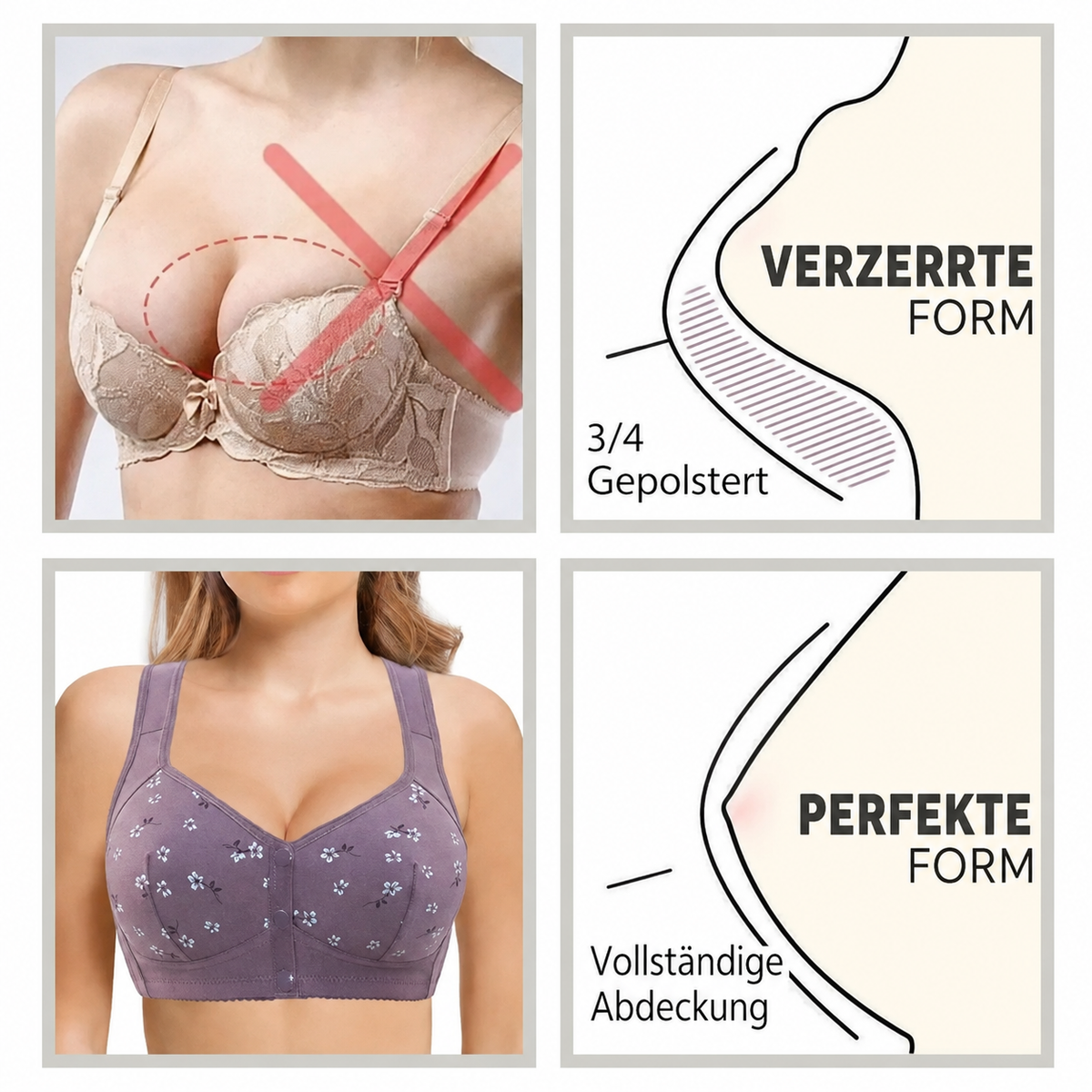 Daisy BH – NUR HEUTE 80 % RABATT – Bequemer & praktischer BH mit Frontverschluss