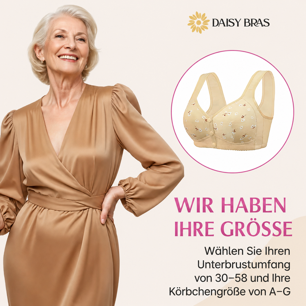 Daisy BH – NUR HEUTE 80 % RABATT – Bequemer & praktischer BH mit Frontverschluss