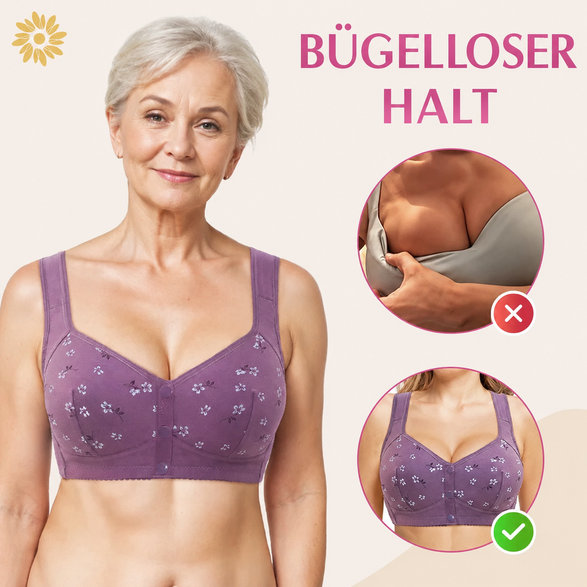 Daisy BH – NUR HEUTE 80 % RABATT – Bequemer & praktischer BH mit Frontverschluss