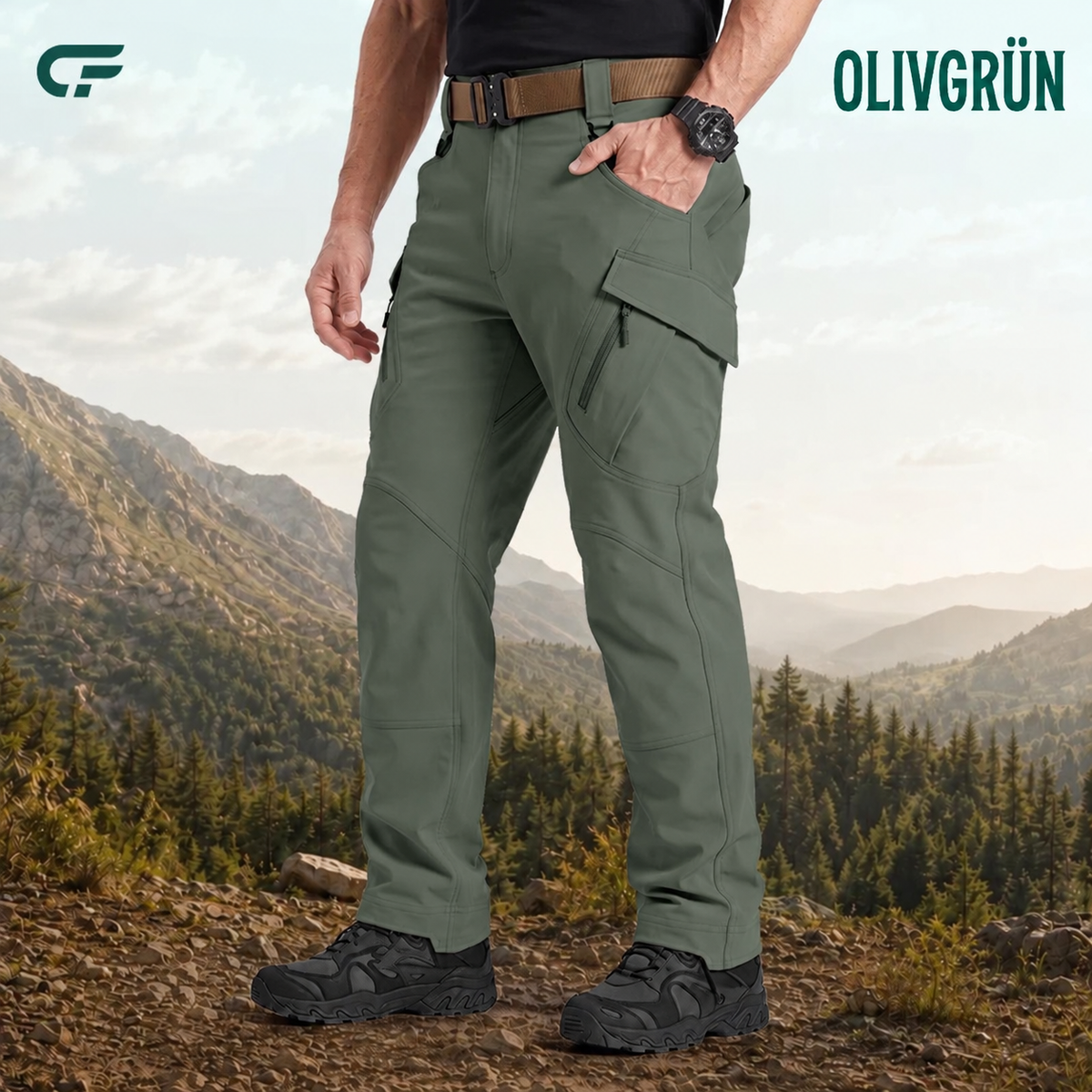 FlexCamo – Wasserdichte taktische Herren-Hose mit 9 Taschen und geradem Schnitt