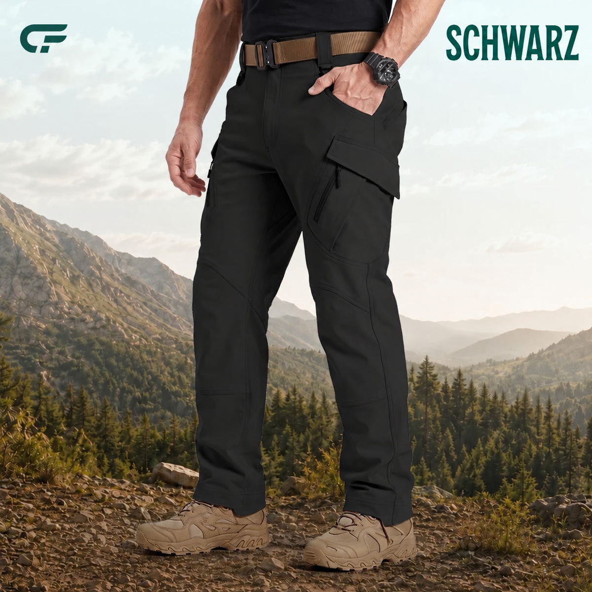 FlexCamo – Wasserdichte taktische Herren-Hose mit 9 Taschen und geradem Schnitt