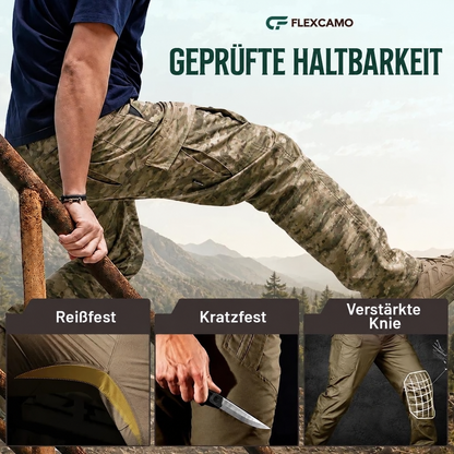 FlexCamo – Wasserdichte taktische Herren-Hose mit 9 Taschen und geradem Schnitt