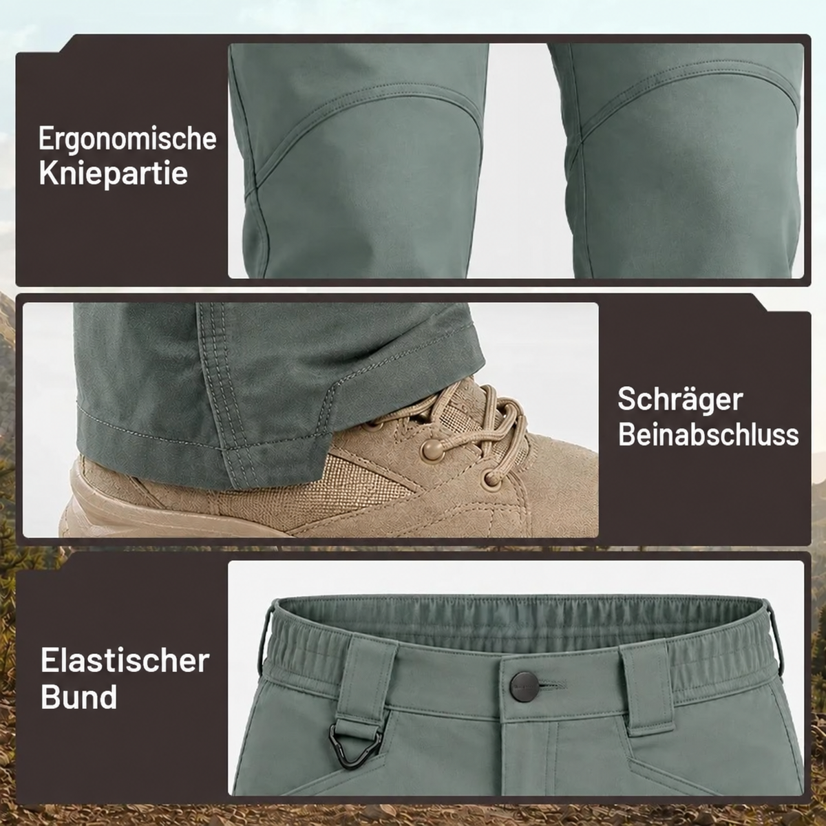 FlexCamo – Wasserdichte taktische Herren-Hose mit 9 Taschen und geradem Schnitt