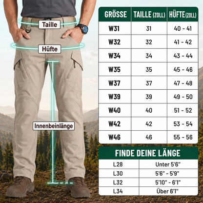 FlexCamo – Wasserdichte taktische Herren-Hose mit 9 Taschen und geradem Schnitt