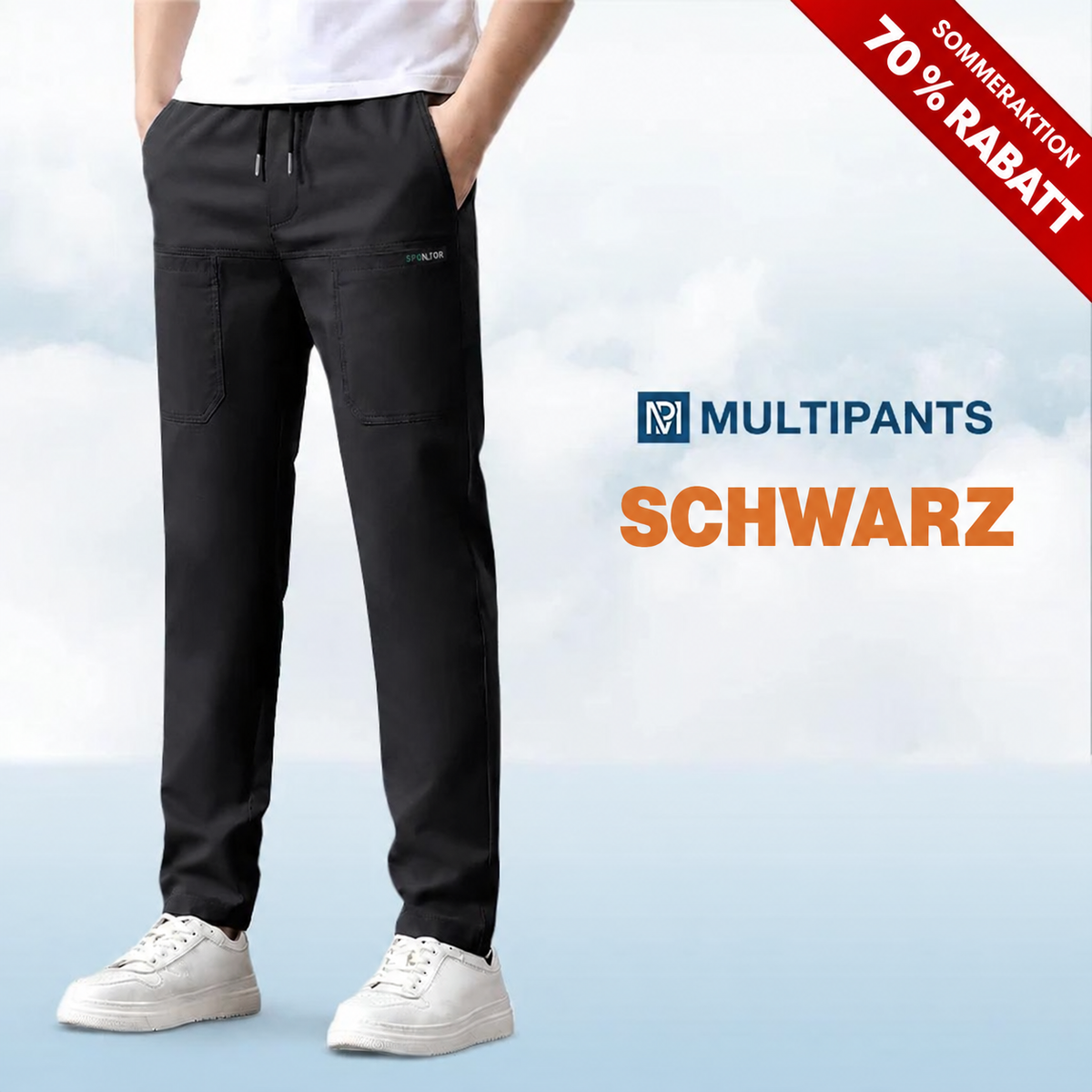 MultiPants – 70 % Rabatt – Strapazierfähige Cargohose mit hoher Elastizität und vielen Taschen