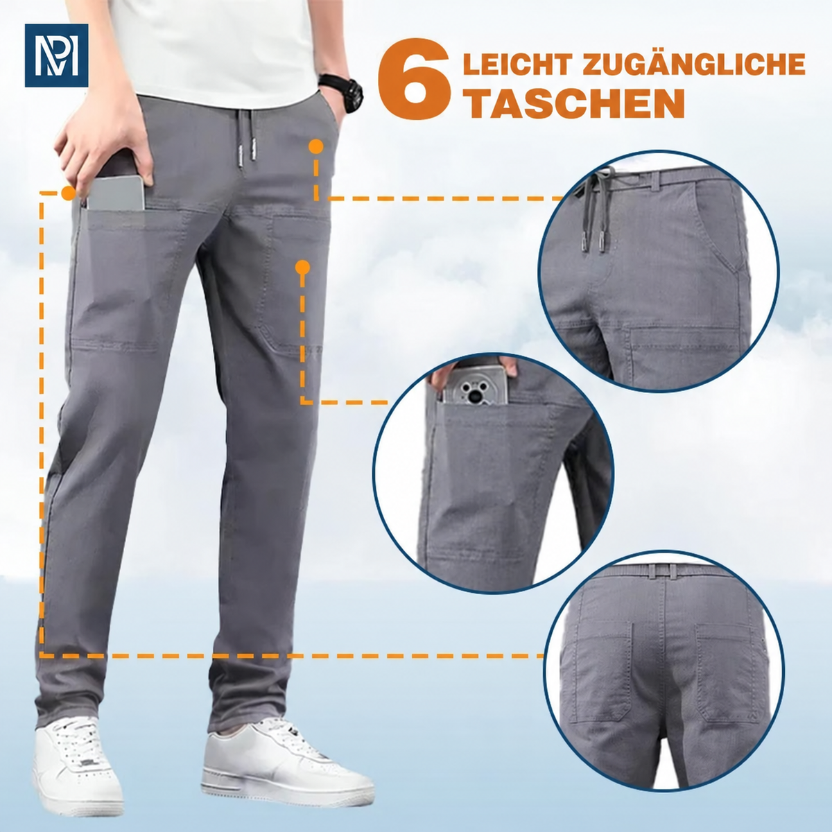 MultiPants – 70 % Rabatt – Strapazierfähige Cargohose mit hoher Elastizität und vielen Taschen