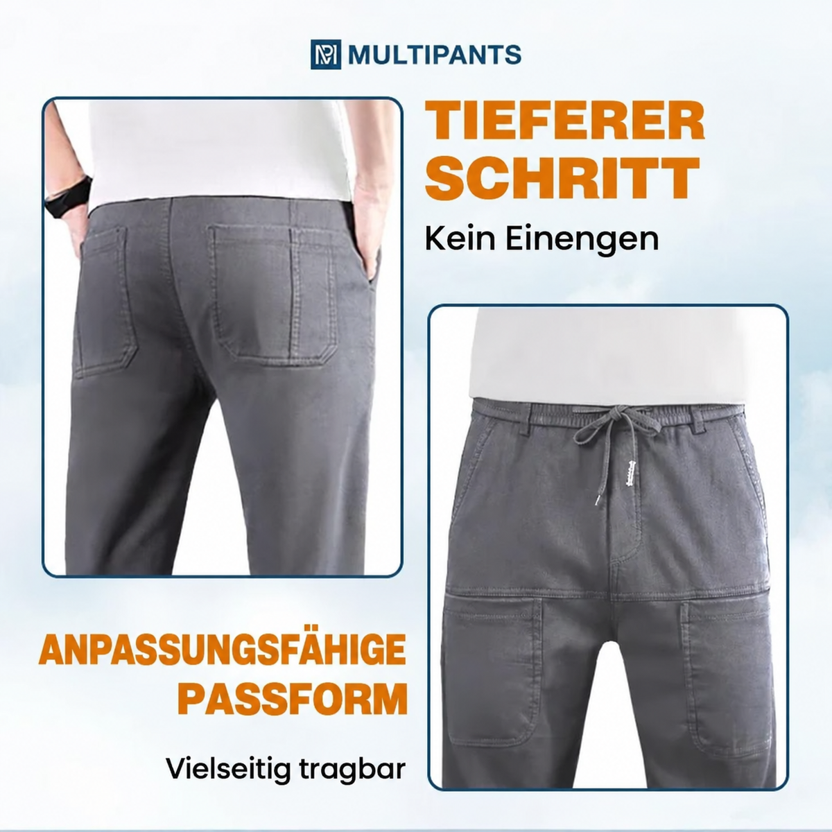 MultiPants – 70 % Rabatt – Strapazierfähige Cargohose mit hoher Elastizität und vielen Taschen
