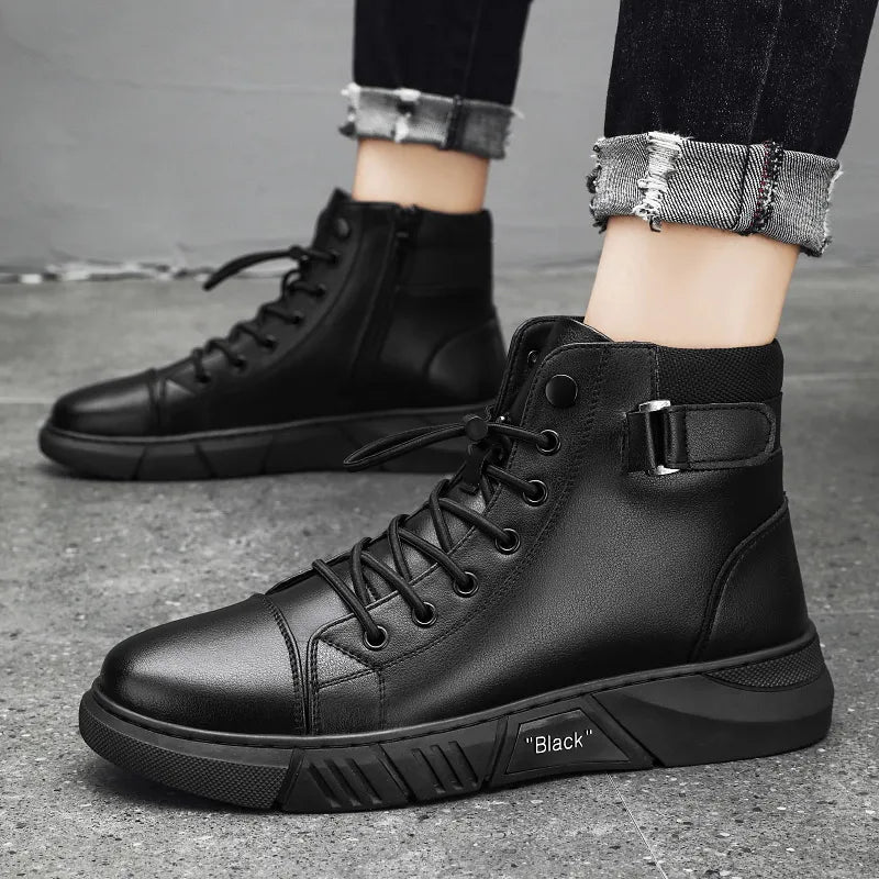 🔥Men's 2026 Ultimate Leather Boots - Waterproof & Orthopedic Comfort Casual Work Boots
