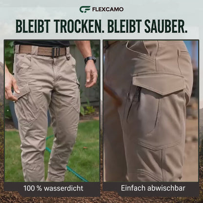 FlexCamo – Wasserdichte taktische Herren-Hose mit 9 Taschen und geradem Schnitt